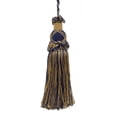 thumbnail image 1 of 5 1/2" (14cm) Key Tassel, 4" (10cm) Loop with Criss Cross Design # KTIC,, Nautical Gold #1152 (Light Gold, Yellow Gold, Navy Blue) Sold Individually, 1 of 1