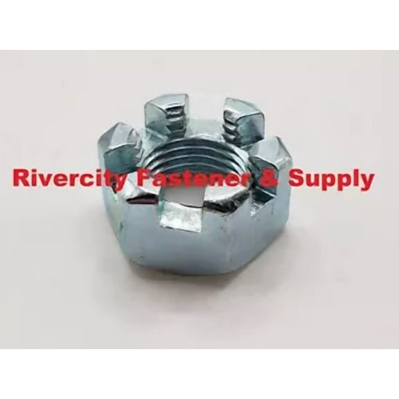 (5) 1/2-20 Slotted Hex Castle Nut Zinc Plated 1/2 X 20 Fine Thread 1/2" Nuts