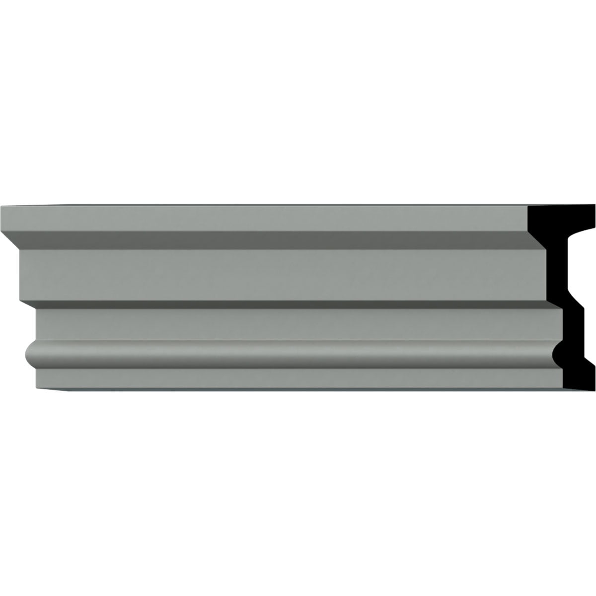 Gray Polyurethane Crown Panel Moulding 94.5" Length