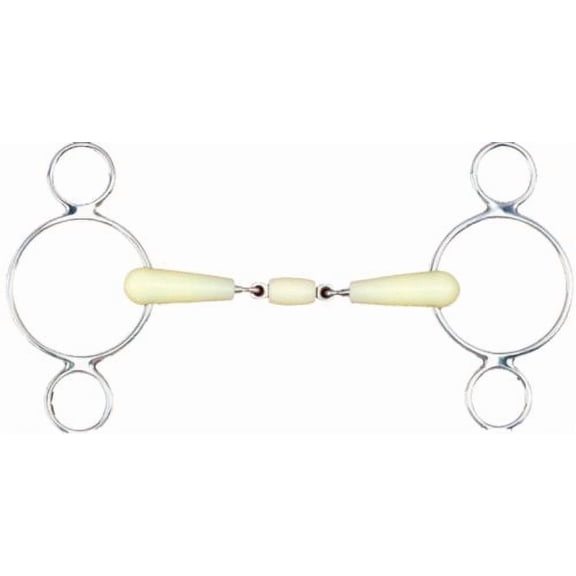 5-1/2" Happy Mouth 2-Ring Double Jointed Gag Horse Bit
