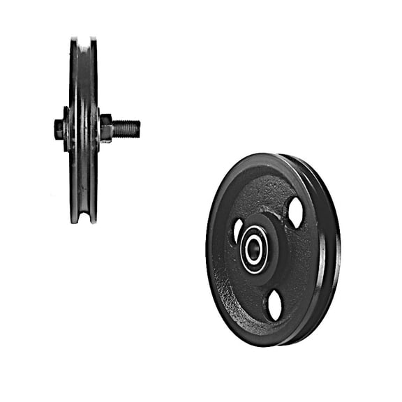 5 1/2 Inch Cast Iron Pulley w/ Two Pressed Steel Bearings (1200 lb Load)