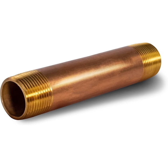 5-1/2" Long Brass Nipple Pipe Fitting with 1/2" Nominal Diameter and NPT Ends"