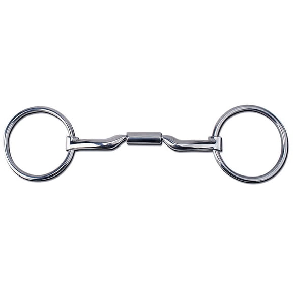 Myler MB 04 Loose Ring Snaffle Bit - Level 2 1/4" Low Port Comfort Snaffle, Stainless Steel with Copper Inlay