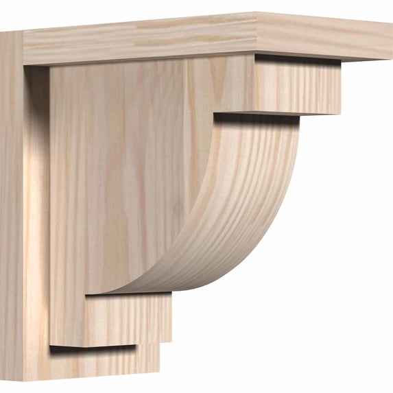 5 1/2"W x 10"D x 10"H Alpine Smooth Corbel w/Backplate, Douglas Fir