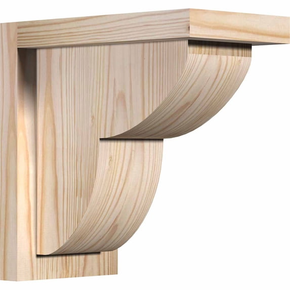 5 1/2"W x 10"D x 10"H Crestline Smooth Corbel w/Backplate, Douglas Fir