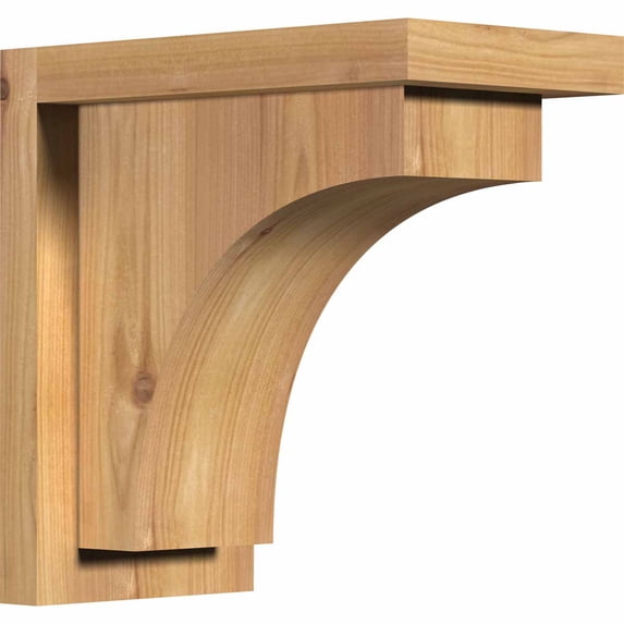 5 1/2"W x 10"D x 10"H Huntington Smooth Corbel w/Backplate, Western Red Cedar