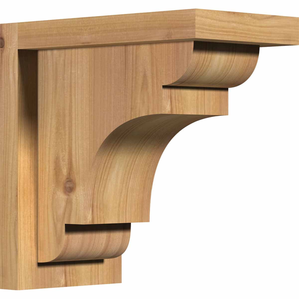 10" x 10" Western Red Cedar Smooth Corbel with Backplate