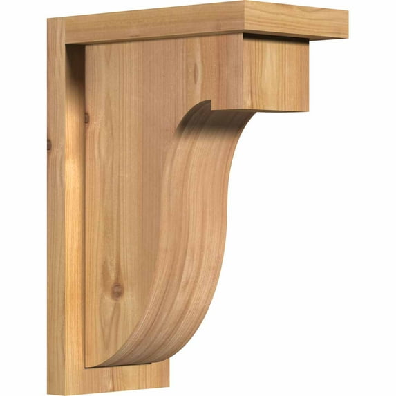 5 1/2"W x 10"D x 14"H Del Monte Smooth Corbel w/Backplate, Western Red Cedar