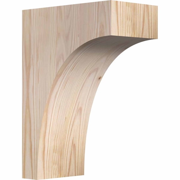 5 1/2"W x 10"D x 14"H Huntington Smooth Corbel, Douglas Fir