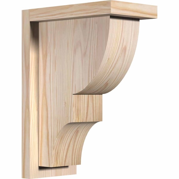 5 1/2"W x 10"D x 14"H Ridgewood Smooth Corbel w/Backplate, Douglas Fir