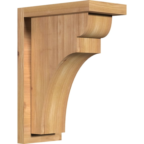 5 1/2"W x 10"D x 14"H Yorktown Smooth Corbel w/Backplate, Western Red Cedar