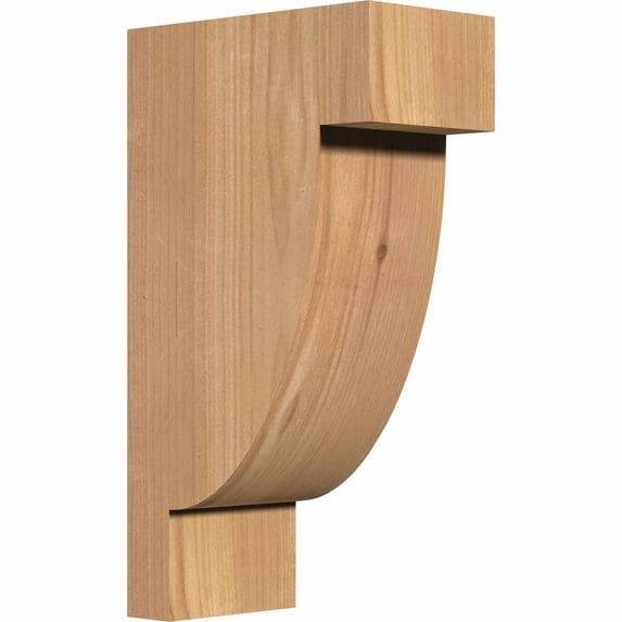 5 1/2"W x 10"D x 18"H Alpine Smooth Corbel, Western Red Cedar