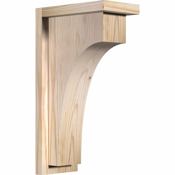 5 1/2"W x 10"D x 18"H Huntington Smooth Corbel w/Backplate, Douglas Fir