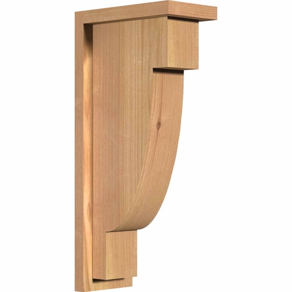 5 1/2"W x 10"D x 22"H Alpine Smooth Corbel w/Backplate, Western Red Cedar