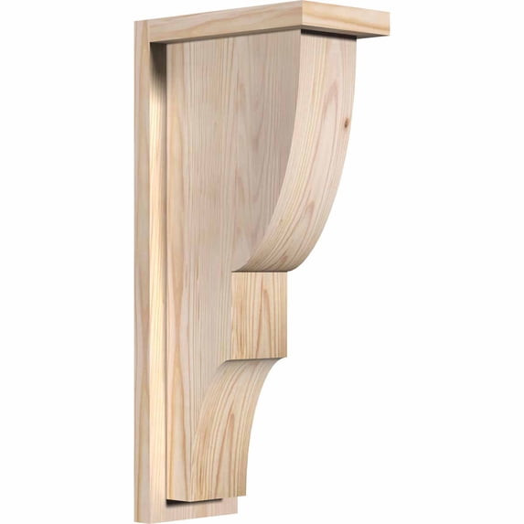 5 1/2"W x 10"D x 22"H Ridgewood Smooth Corbel w/Backplate, Douglas Fir