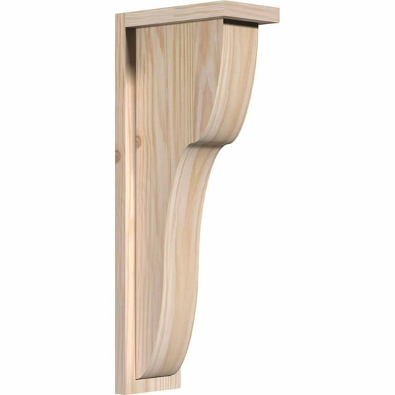 5 1/2"W x 10"D x 26"H Carmel Smooth Corbel w/Backplate, Douglas Fir