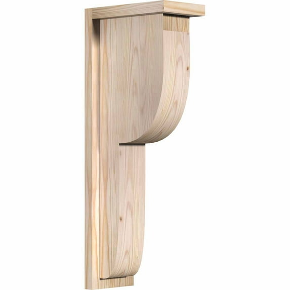 5 1/2"W x 10"D x 26"H Crestline Smooth Corbel w/Backplate, Douglas Fir