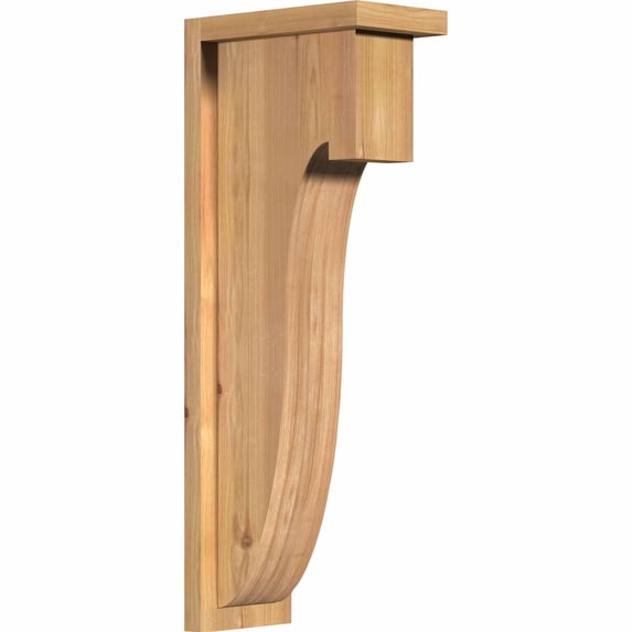 5 1/2"W x 10"D x 26"H Del Monte Smooth Corbel w/Backplate, Western Red Cedar
