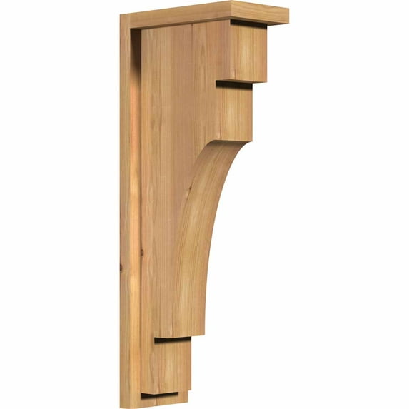 5 1/2"W x 10"D x 26"H Mediterranean Smooth Corbel w/Backplate, Western Red Cedar