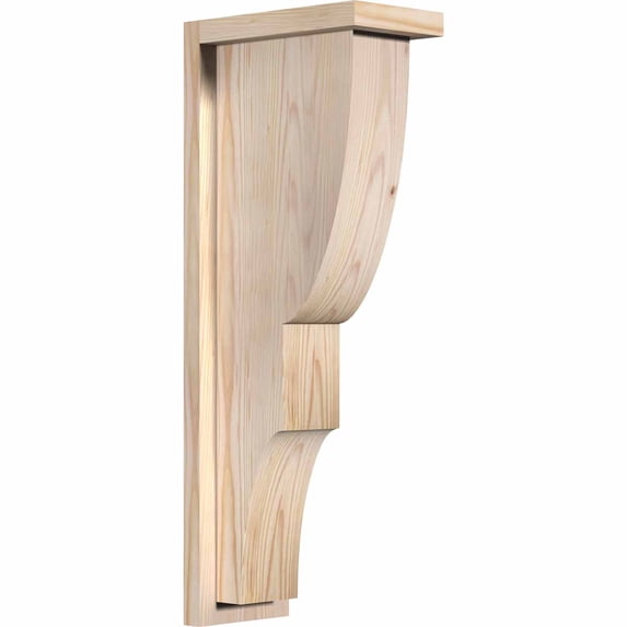 5 1/2"W x 10"D x 26"H Ridgewood Smooth Corbel w/Backplate, Douglas Fir