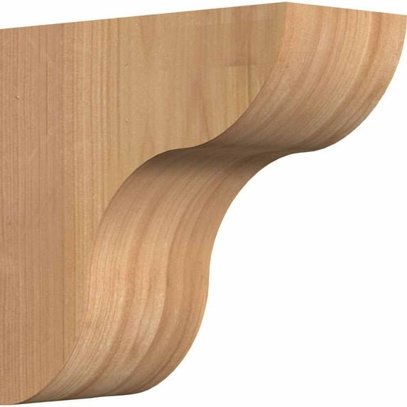 5 1/2"W x 12"D x 12"H Carmel Smooth Corbel, Western Red Cedar