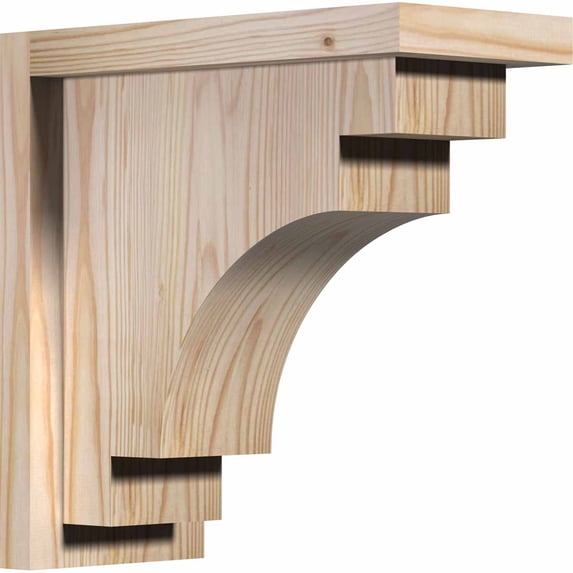 5 1/2"W x 12"D x 12"H Mediterranean Smooth Corbel w/Backplate, Douglas Fir