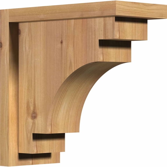 5 1/2"W x 12"D x 12"H Mediterranean Smooth Corbel w/Backplate, Western Red Cedar