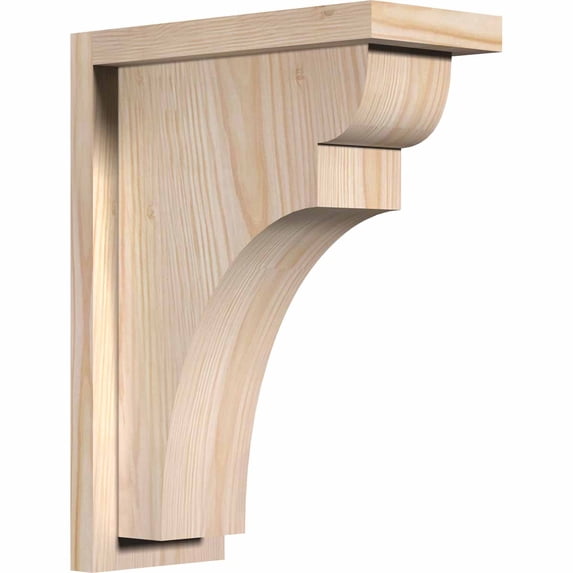 5 1/2"W x 12"D x 16"H Yorktown Smooth Corbel w/Backplate, Douglas Fir