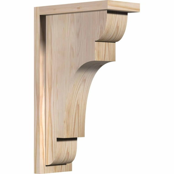 5 1/2"W x 12"D x 20"H New Brighton Smooth Corbel w/Backplate, Douglas Fir