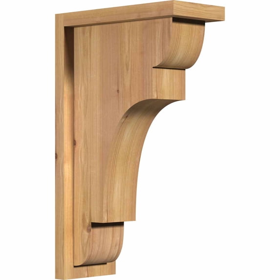 5 1/2"W x 12"D x 20"H New Brighton Smooth Corbel w/Backplate, Western Red Cedar