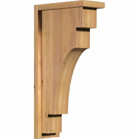 5 1/2"W x 12"D x 24"H Mediterranean Smooth Corbel w/Backplate, Western Red Cedar