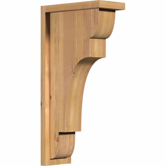 5 1/2"W x 12"D x 24"H New Brighton Smooth Corbel w/Backplate, Western Red Cedar