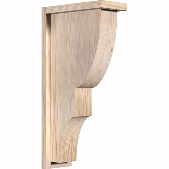 5 1/2"W x 12"D x 24"H Ridgewood Smooth Corbel w/Backplate, Douglas Fir