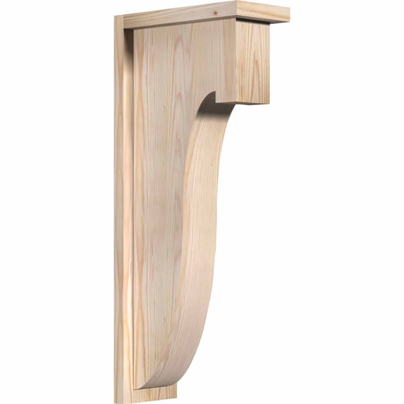 5 1/2"W x 12"D x 28"H Del Monte Smooth Corbel w/Backplate, Douglas Fir