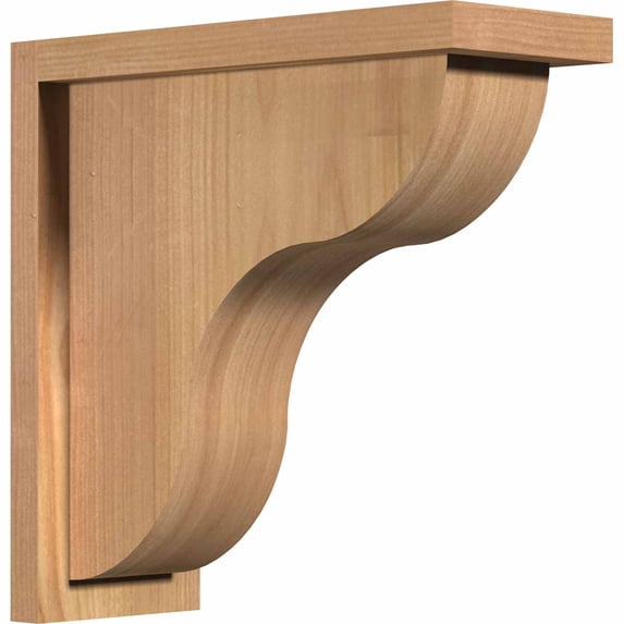 5 1/2"W x 14"D x 14"H Carmel Smooth Corbel w/Backplate, Western Red Cedar