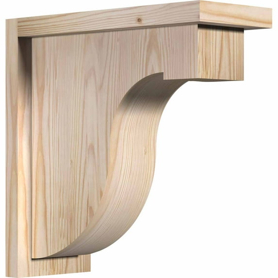 5 1/2"W x 14"D x 14"H Del Monte Smooth Corbel w/Backplate, Douglas Fir