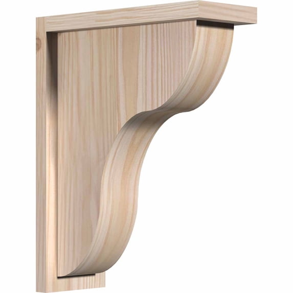 5 1/2"W x 14"D x 18"H Carmel Smooth Corbel w/Backplate, Douglas Fir