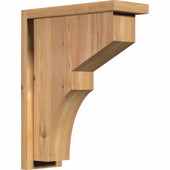 5 1/2"W x 14"D x 18"H Monterey Smooth Corbel w/Backplate, Western Red Cedar