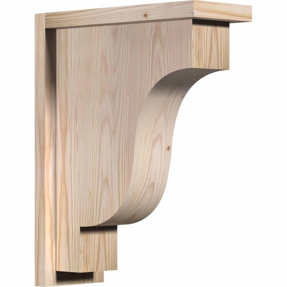 5 1/2"W x 14"D x 18"H Newport Smooth Corbel w/Backplate, Douglas Fir