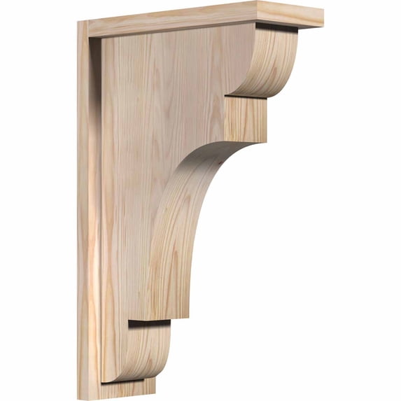 5 1/2"W x 14"D x 22"H New Brighton Smooth Corbel w/Backplate, Douglas Fir