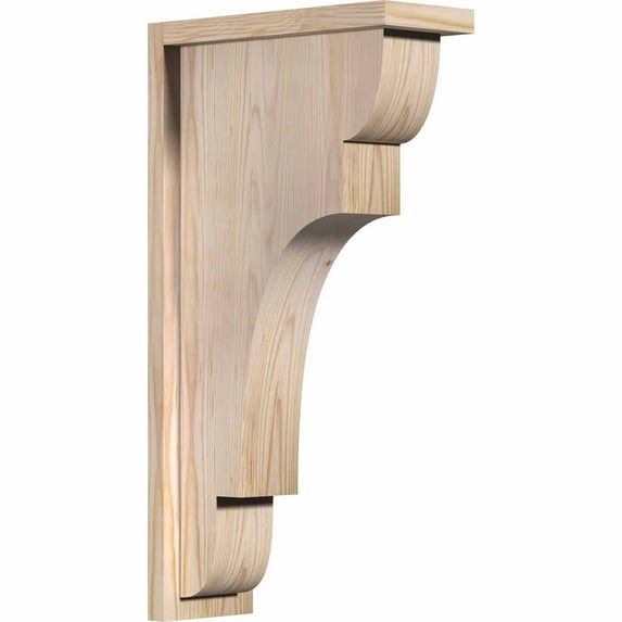 5 1/2"W x 14"D x 26"H New Brighton Smooth Corbel w/Backplate, Douglas Fir