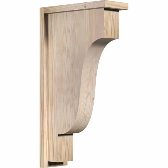 5 1/2"W x 14"D x 26"H Newport Smooth Corbel w/Backplate, Douglas Fir