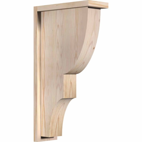 5 1/2"W x 14"D x 26"H Ridgewood Smooth Corbel w/Backplate, Douglas Fir