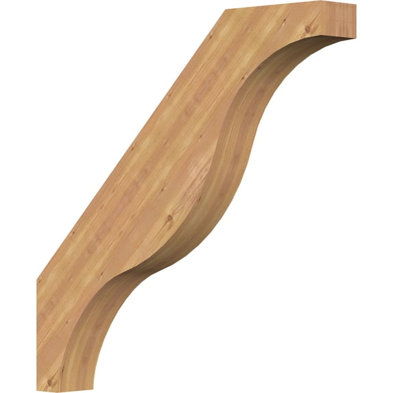 5 1/2"W x 40"D x 40"H Funston Smooth Knee Brace, Western Red Cedar