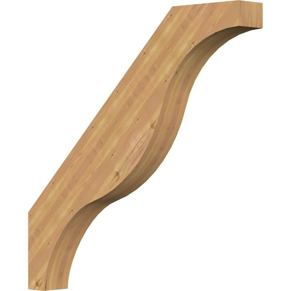 5 1/2"W x 44"D x 44"H Funston Smooth Knee Brace, Western Red Cedar