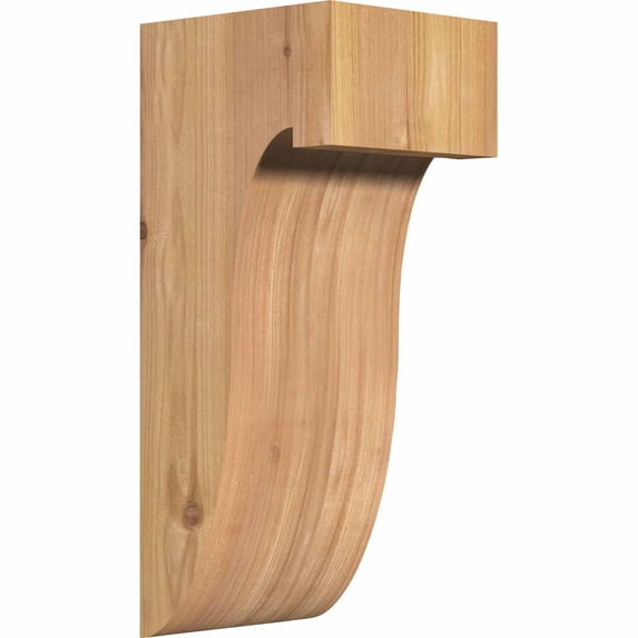 5 1/2"W x 6"D x 14"H Del Monte Smooth Corbel, Western Red Cedar