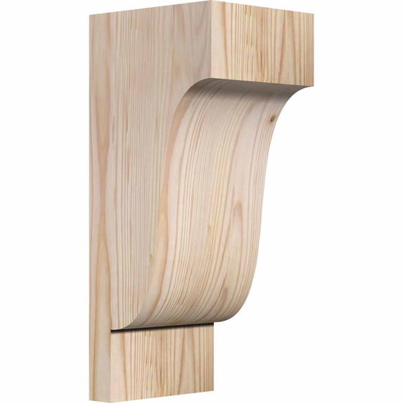 5 1/2"W x 6"D x 14"H Newport Smooth Corbel, Douglas Fir