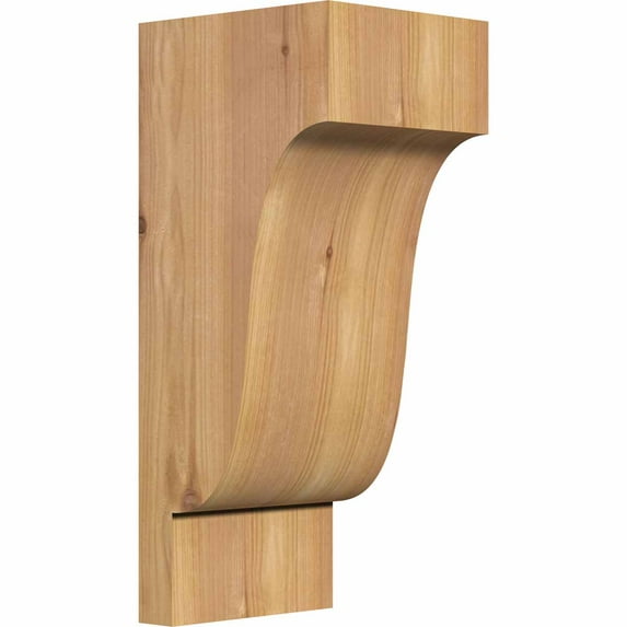 5 1/2"W x 6"D x 14"H Newport Smooth Corbel, Western Red Cedar