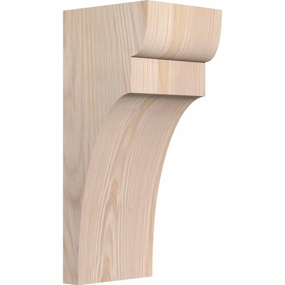 5 1/2"W x 6"D x 14"H Yorktown Smooth Corbel, Douglas Fir