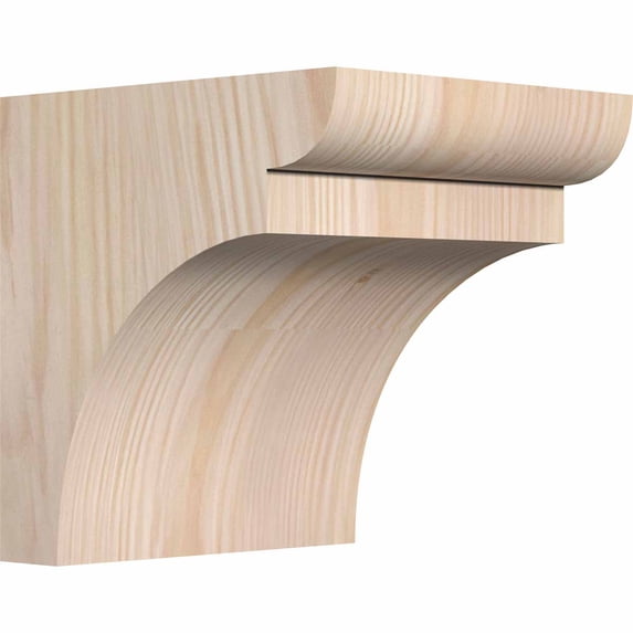 5 1/2"W x 6"D x 6"H Yorktown Smooth Corbel, Douglas Fir